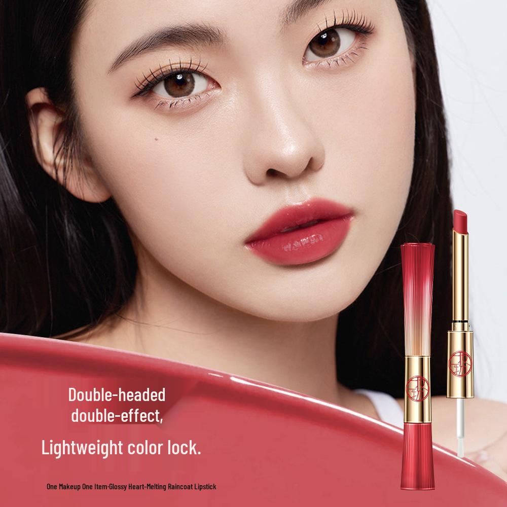Luminous Heart-Shaped Waterproof Lipstick - Non-Fading, Non-Stick, Nude Finish