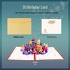 3D Pop-up Birthday Cake Greeting Card with Customizable Message and Logo for Employees and Customers