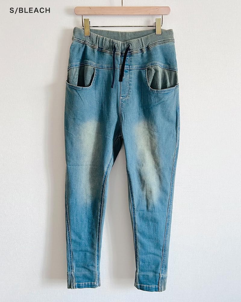 BEATJIVE Jogger Denim Sarouel Easy Tapered Skinny Pants 9213-2052 Men's Pants, Pants, Pants, Pants, Pants, One-Mile Wear, (Size 3L, BLEACH)