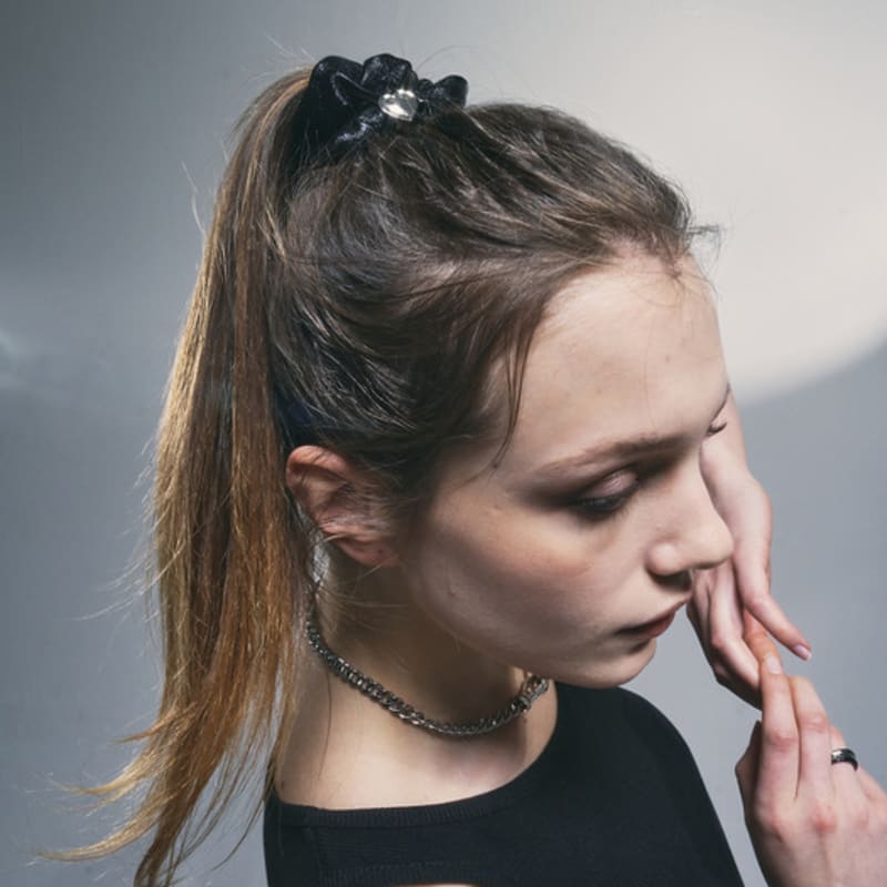 SENTIMENTS NO.361 [black] SCRUNCHY HAIR SHINE BLACK HEART