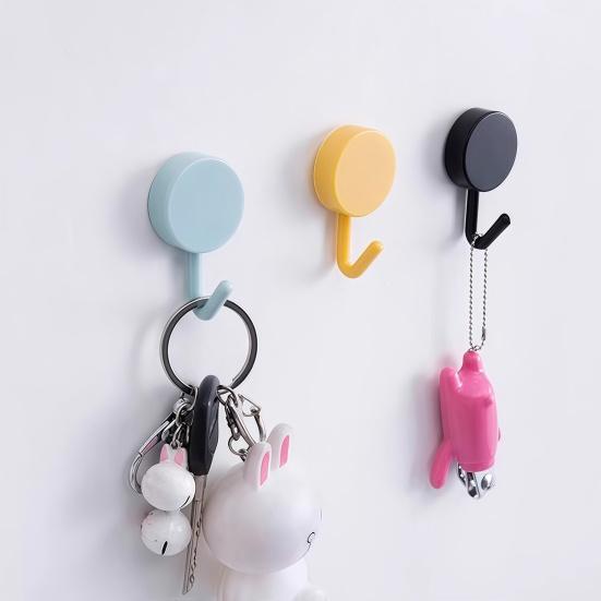 Easy Install Wall Hooks 10PCS Adhesive Hooks, Decorative Multi-colored Plastic Hangers, No Strong for Bags Drilling Required Colorful Storage