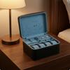 Zippered Watch Case CompleteCircle Closure PU Leather Hinged Lid Jewelry Box
