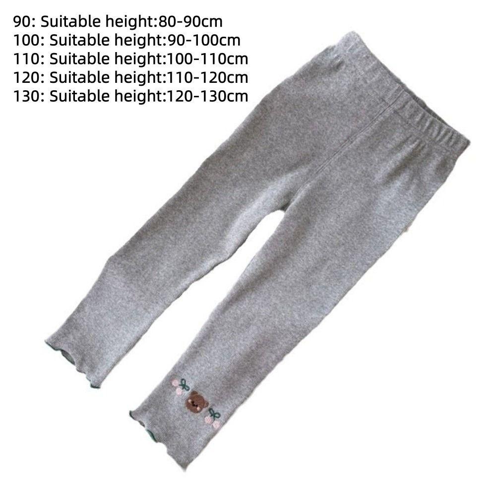 Solid Color Girls Outerwear Leggings Cartoon Print Outfits Cherry Printed Pants  Autumn