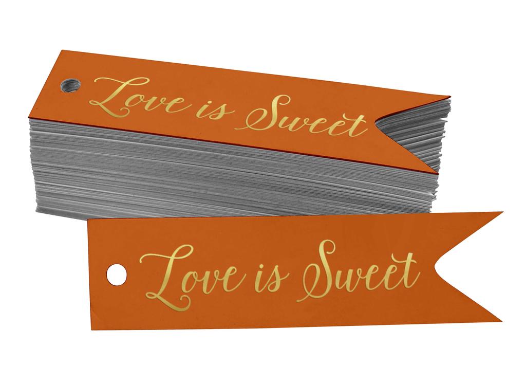 Inkdotpot Gold Foil Paper Hang Tags Love Is Sweet Wedding Favor Tags 100