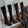 Women's new autumn style V-neck long tube boots with a knee length and thick sole height increasing fashion boots