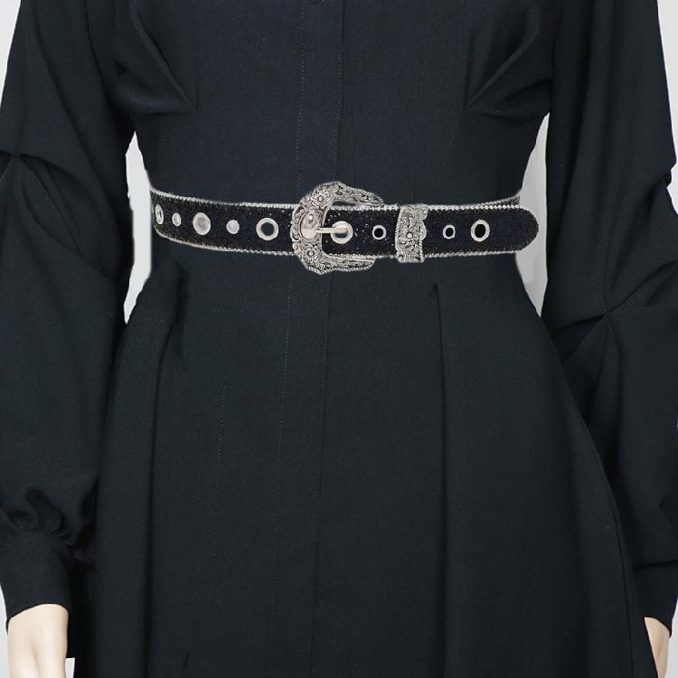  Girl Waistbelt Women Decorative Belt for Pants Skirt Fashion Shimmering Belt Subculture Belt Elegant Sequined Belt