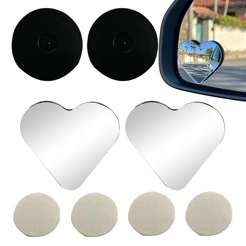 1 Set Cute Heart Shape Rearview Mirror Car Blind Spots Side View Mirror Auxiliary Auto Accessories For Suvs