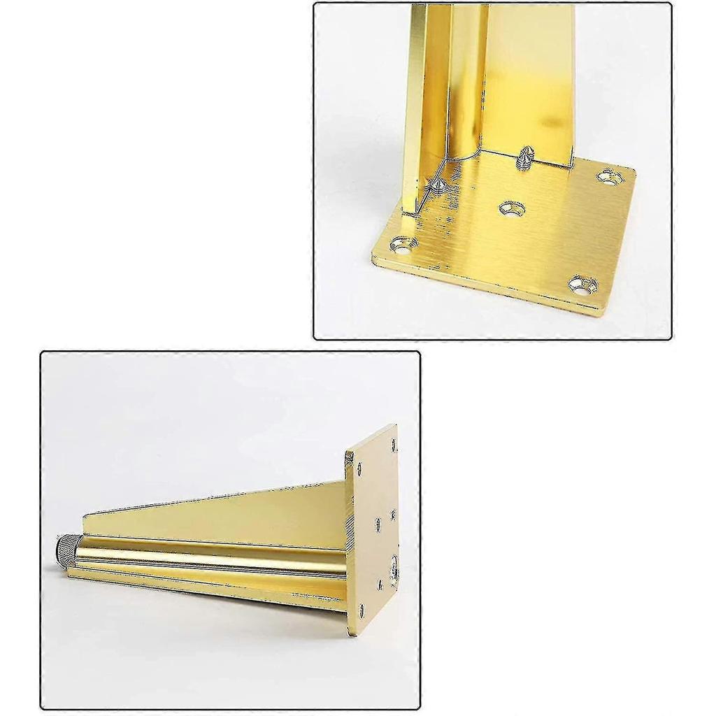 Furniture Legs, 4 Pack Cabinet Feet, Adjustable Tapered Furniture Table Legs, Armchair Sofa Replacement Legs (Gold, 15cm)