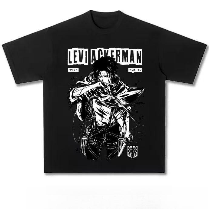

Cotton Short Sleeve Tees Summer Men T Shirt Women Clothing Levi Ackerman Anime T-shirt Attack on Titan Manga Graphic T-Shirt 4XL