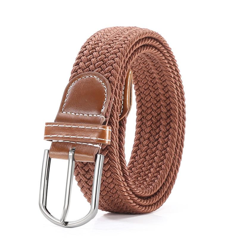 Casual Belt Multi-Color Elastic Pin Buckle Belt Leather Men'S Elastic Woven Belt