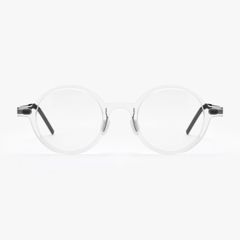 

aloeyewear [ALOXROUNZ] The air ARA5103 C2 ultra-light round oversized transparent clear glasses frame NONE