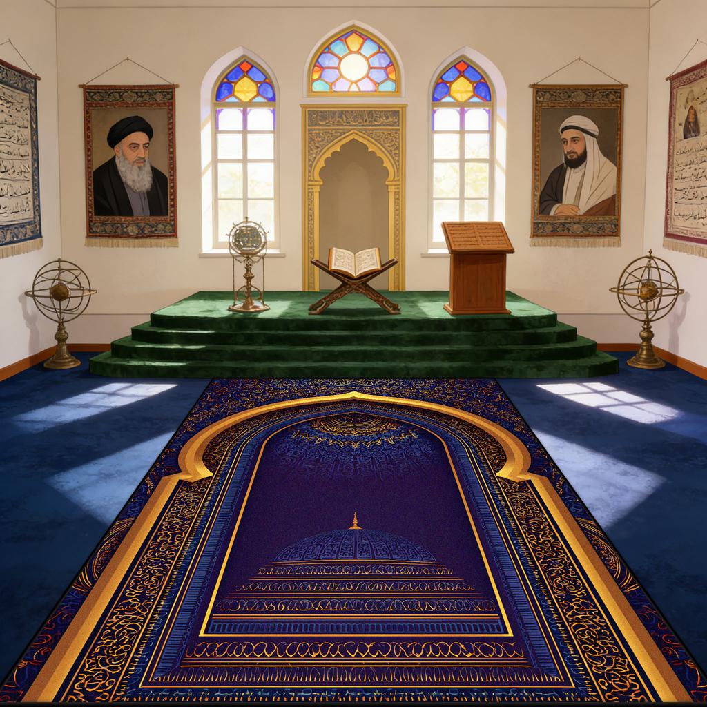Non-slip Washable Area Floor Mats Islamic Religious Style Musalla Prayer Mat Decoration Temple Prayer Mat Fluffy Soft Ramadan