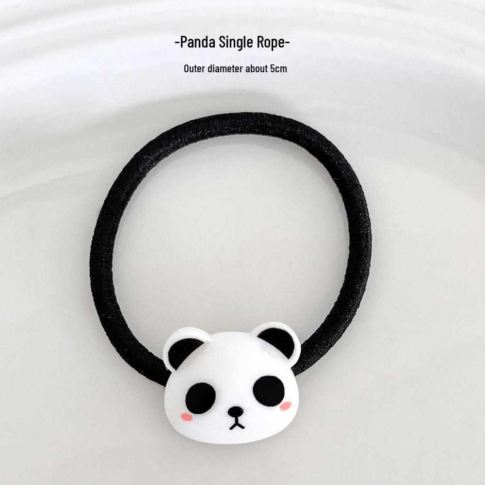 

Black & White Cute Panda Hair Ties - High Elasticity, Gentle on Hair, Small Rubber Bands for Ponytails
