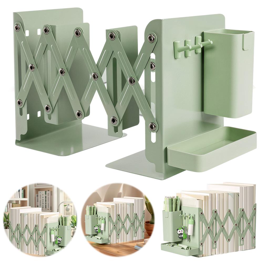 Retractable Desktop Bookstand Wear Resist Modern Metal Book Holder Vertical File Sorter Rack School Students Supplies