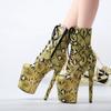 Sexy Women Shoes Pole Dance Shoes Snake Pattern Party Club Platform High-heeled Shoes Striptease Shoes