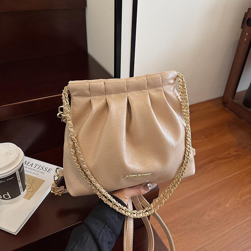 Bucket bag summer large capacity high-end retro chain shoulder bag fashion design women's bag