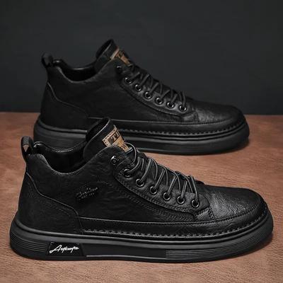 Klassiske menn fritidssko i skinn vår Nye høye plattformsko Loafers Luksus britisk forretningsstil gåsko Masculino