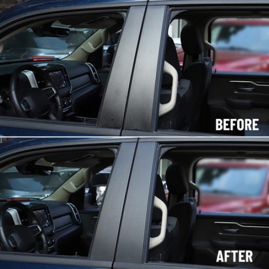 Exterior Window Pillar Post Door Sticker Trim Decal Cover For Dodge RAM 1500 18+