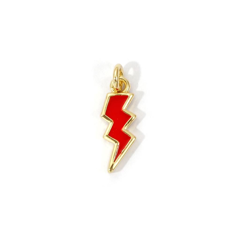 2 PCs Brass Charms 18K Gold Plated Colorful Enamel Cloud Meteor Lightning Weather Pendant For DIY Necklace Jewelry Making
