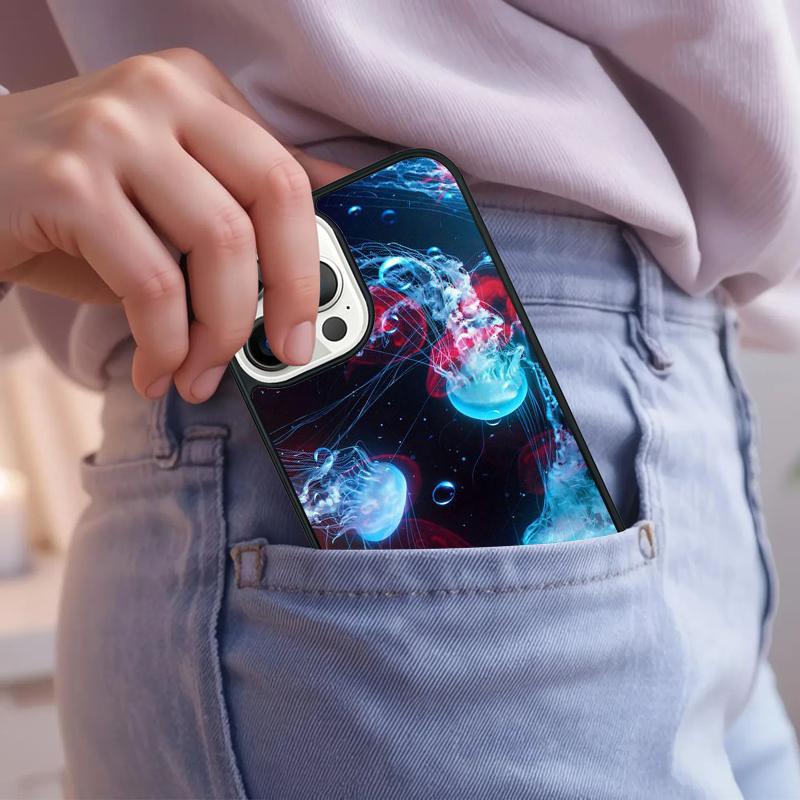Jellyfish Phone Case For iPhone 17 Air 15 16e 14 13 Pro Max Coque 12 11 Pro Max PLUS cover