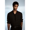 H M Regular Fit Stand Collar sHirt Black