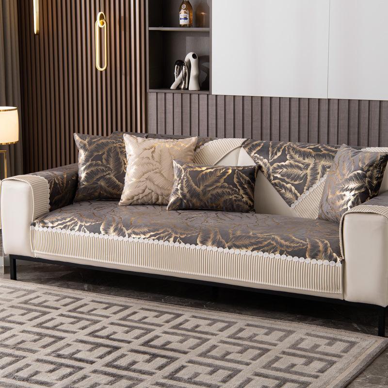 Зимний нескользящий чехол для диванной подушки из плюшевого жаккарда 2023 года 4545 pillowcase светло-серый 1533₽