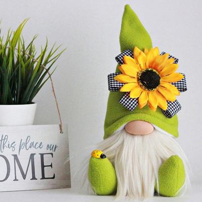 Practical Cartoon Faceless Doll Nice-looking Flannel Sunflower Decorative Gnome Faceless Doll Plush Toy for Party