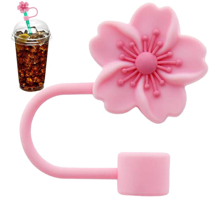 Flower Straw Stopper Cute Cartoon Flower Shape Drinking Straw Tips Lids Straw Caps Protector Dust Proof Plugs Drinking Supplies