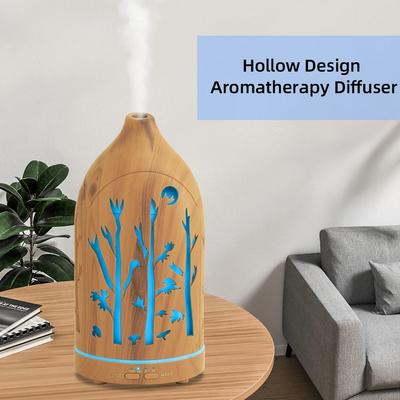 Hollow Out Aromatherapy Diffuser  7 LED Colors, 3 Essential Oils, Auto Shut-Off & Whisper Quiet