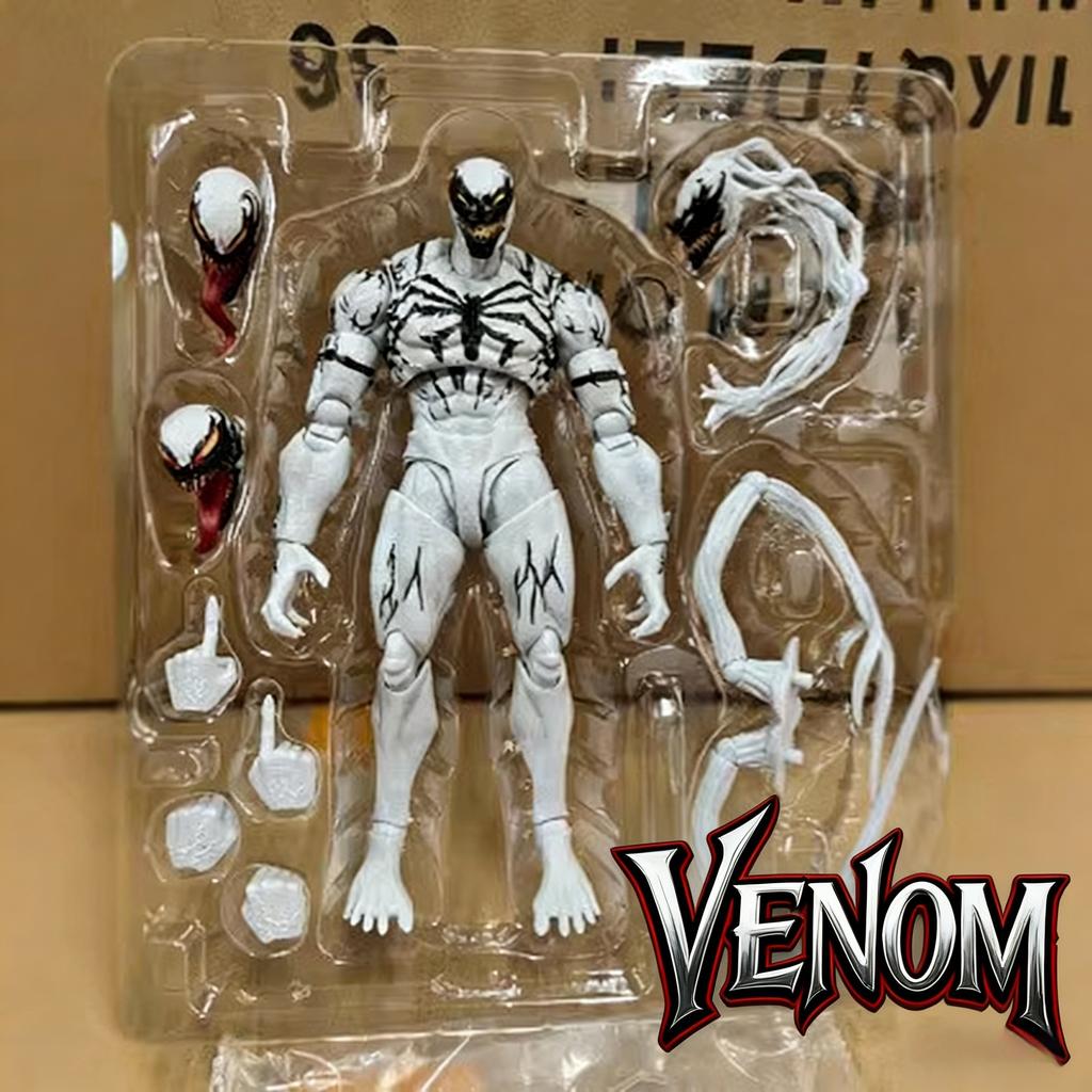 High Quality Made In China Shf Serum Venom White Symbiote Spider-Man Articulated Desktop Ornament Action Figure Model Toy Gifts