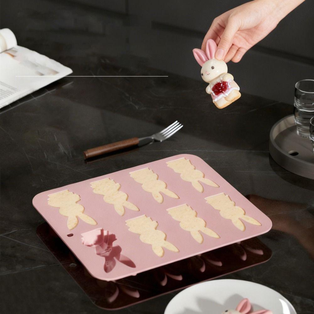 Non-Stick Bunny Muffin Pan Food Grade Silicone Chocolate Molds Cute Easter Bunny Molds  DIY Crafts