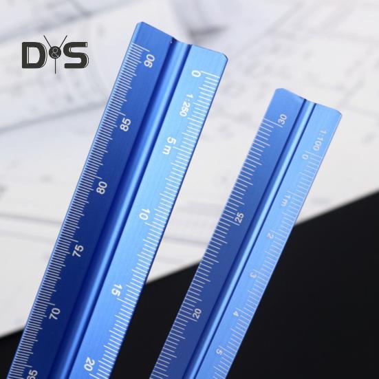 Aluminum Alloy Engineering Scale Ruler High Precision Triangular Architectural Drafting Tool Scale Bar Drafting Supplies