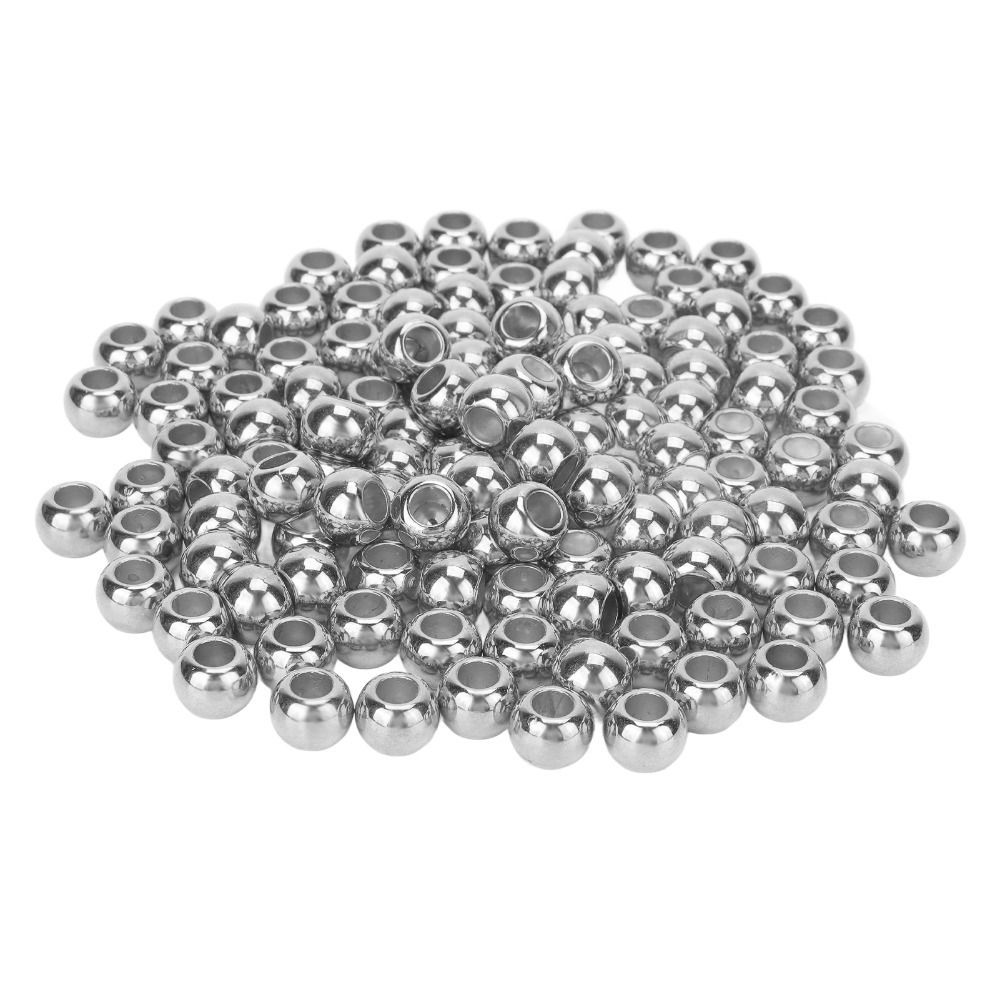 200pcs Glossy Surface Metal Spacer Beads 12mm Resin Beads Durable Round Beads  For DIY Jewelry