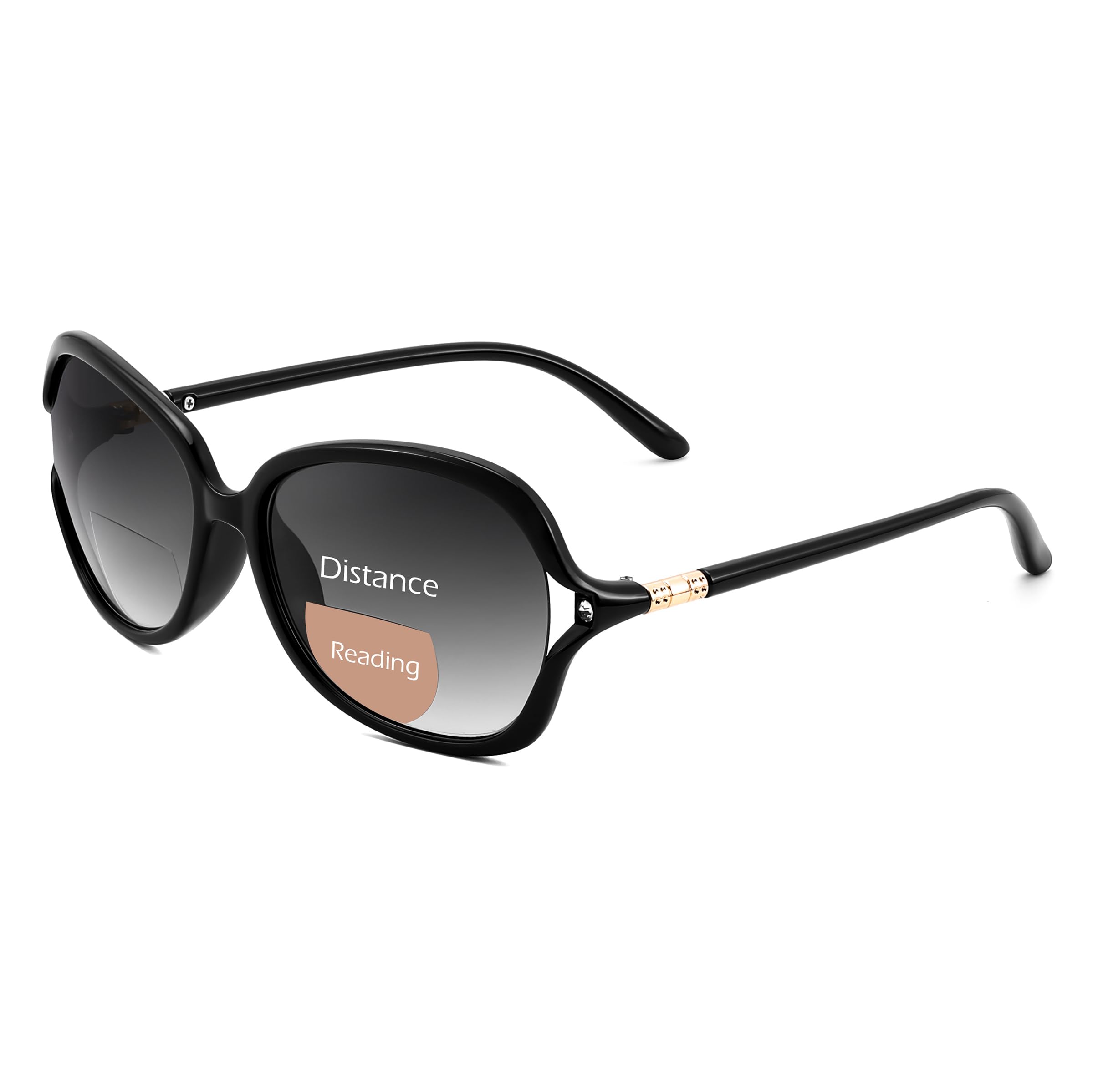 

[FEISEDY] Stylish Women s Reading Glasses, Blue Light Blocking, Bifocal, Butterfly Design, Senior Glasses, Sunglasses with UV Protection, Large Frame,