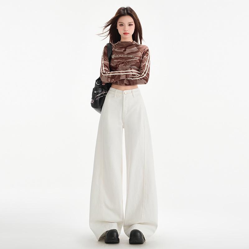 

White Women s High Waist Wide Leg Scimitar Jeans - Spring 2025 Collection M
