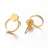 Korean Simple Geometric Round Stainless Steel Ear Studs for Women - Personalized Cartilage Jewelry