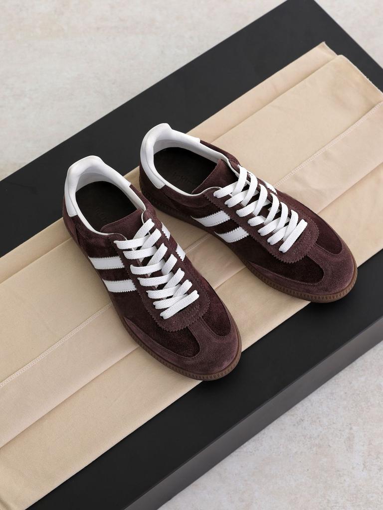 Niche Retro Platform Leather Casual Moral Training Shoes Autumn and Winter New Round Head Lace-up Internet Celebrity Sports Shoes Women
