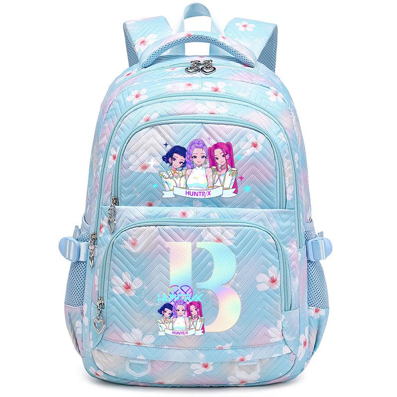 Animation Cartoon Letter Printing Large Capacity Shoulder Bag Lightweight Primary And Secondary School Students Leisure Schoolbag