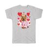 Gift T-Shirt : Yorkshire Princess Funny Pet Dog Animal Puppy Hearts Makeup