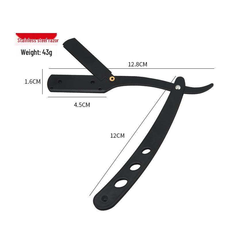 Brici pliabil vintage din oțel inoxidabil pentru bărbierit manual - Suport pentru tuns sprâncene și față pentru uz casnic și comercial