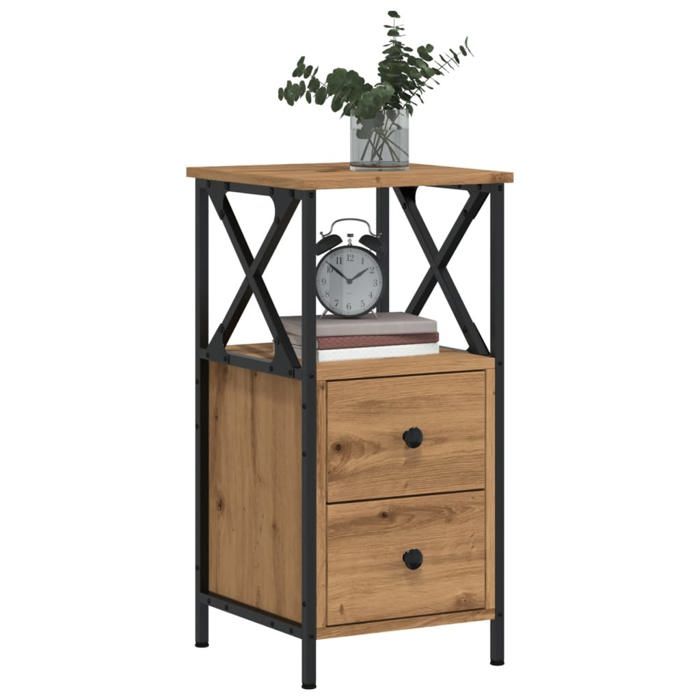 VidaXL Bedside Table Artisan Oak 34x35.5x70 Cm Engineered Wood, Bedside Furniture, Side Table, Bed Cabinet, 857252