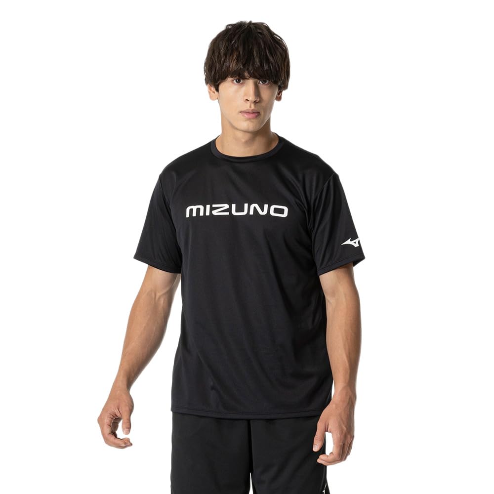 Mizuno Table Tennis Game Short JTTA M Shirt, Sleeve, U-Neck, Unisex, Moisture-Wicking, Quick-Drying, Certified, 82JAA110, Black/White,