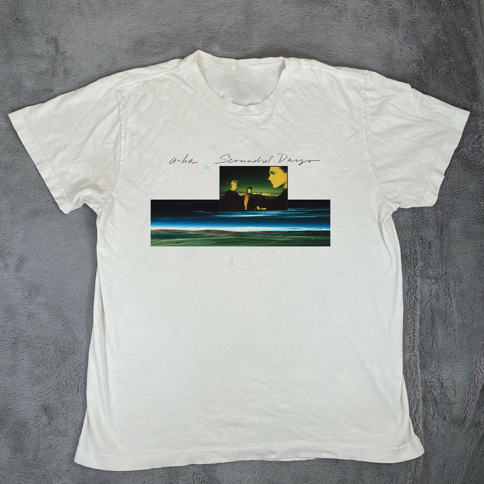 A-HA band Scoundrel Days White Cotton T Shirt Full Size S-5XL S разноцветный