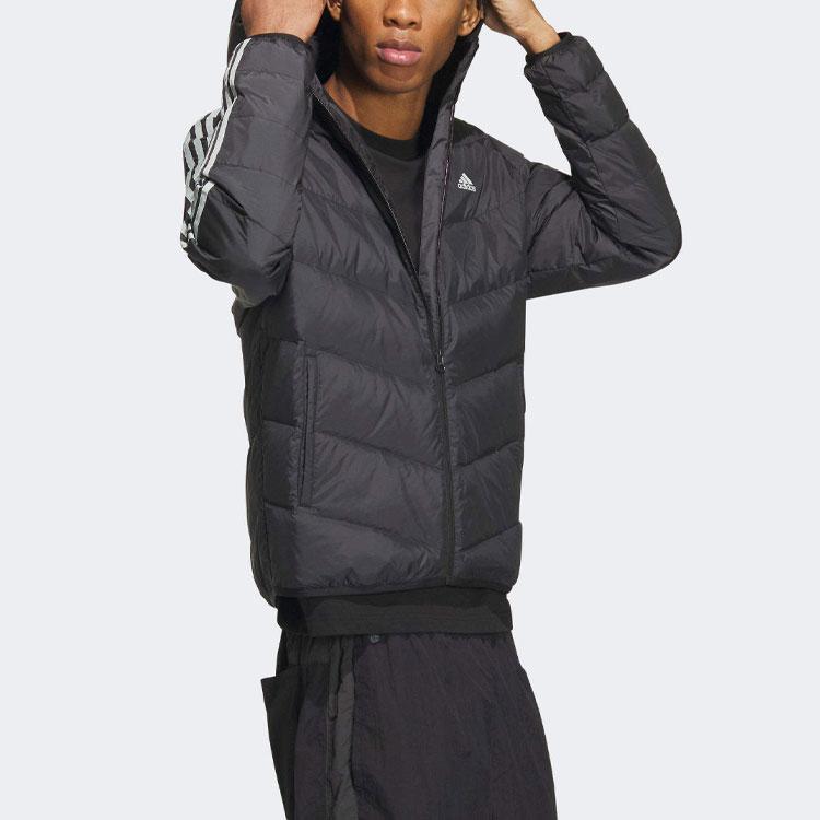 Adidas Sport Performance Colorblock Long Sleeve Hooded Down Jacket Men Outerwear Black IK7601
