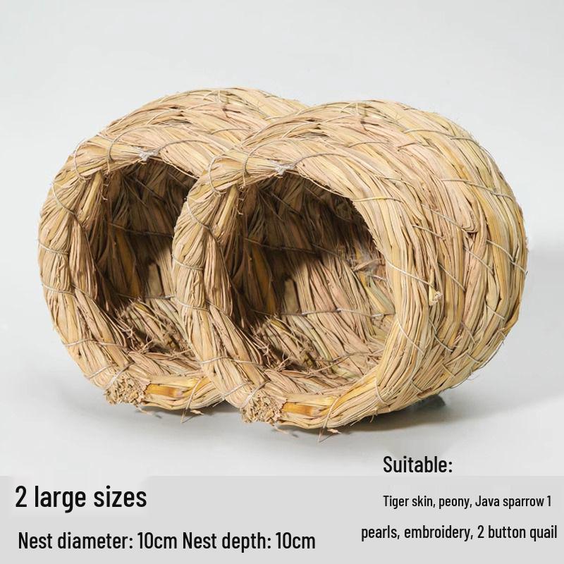 Straw Bird Nest for Budgerigars, Cockatiels, Quails, Pigeons, and Peonies - Hanging Breeding and Egg-Laying Supply