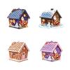 Freestanding Wooden Christmas Art Craft, Multicolored Decorative Project for Creating Pitched-Roof Seasonal Display