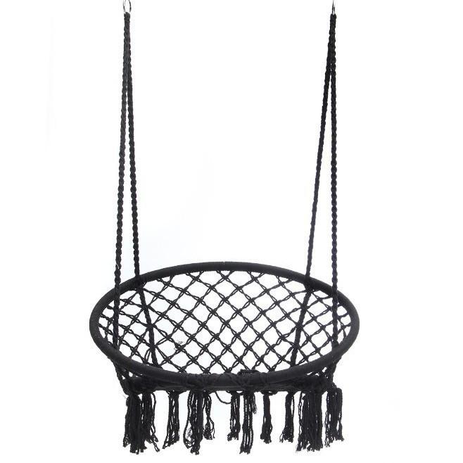 Nordic Style Tassel Swing Hanging Chair Cotton Rope Basket Swing Lazy Cradle For Indoor Home Balcony