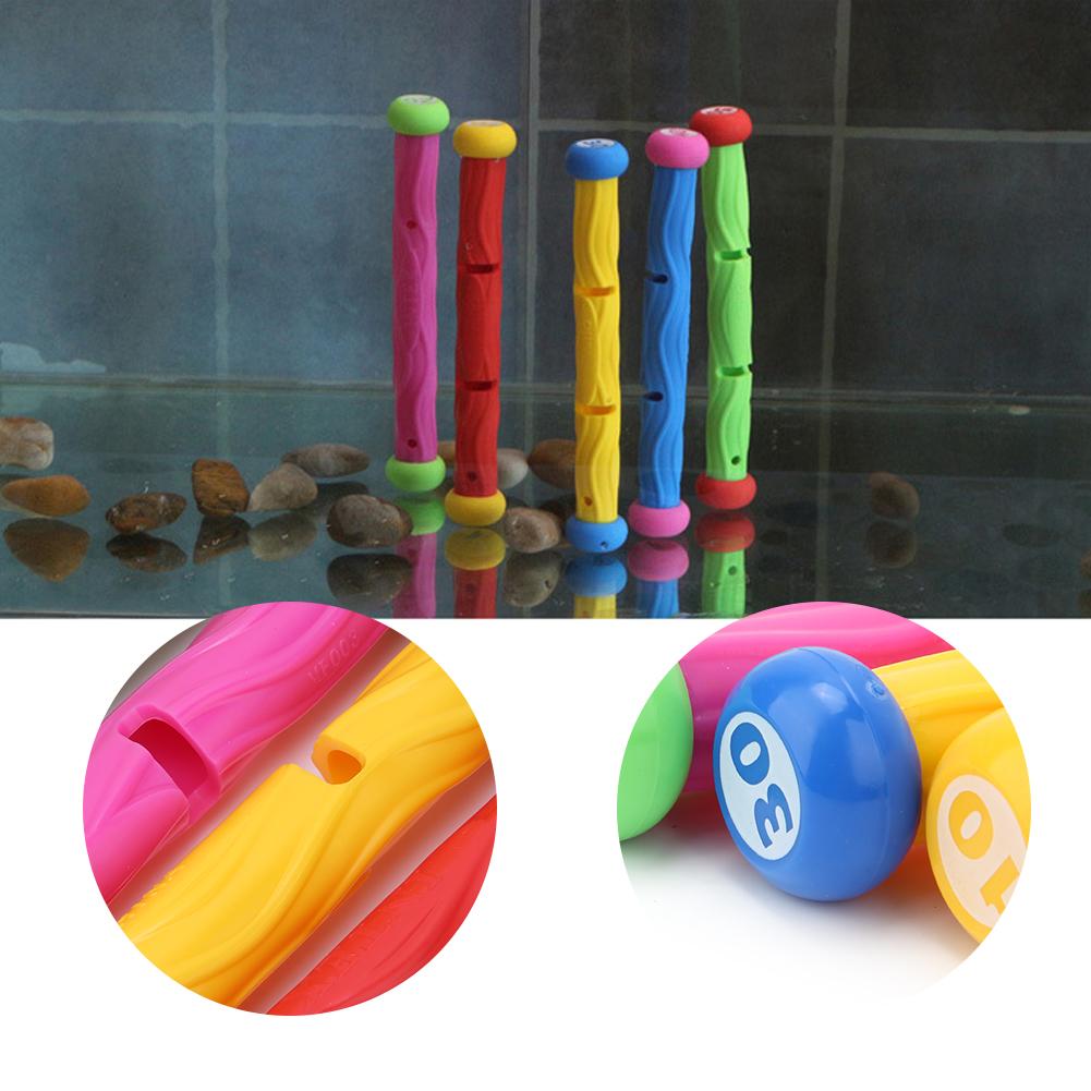 5 Stück Kinder Unterwasser Tauchstäbe Pool Schwimmtraining Wasserspiel SpielzeugBunt