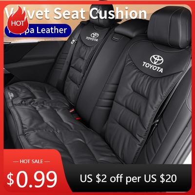 For Toyota 2026 Hot Hub Caps Car Leather Soft Seat Cover Front Rear Cushion Protector Pad For Toyota Crown GR Corolla YARIS L Au