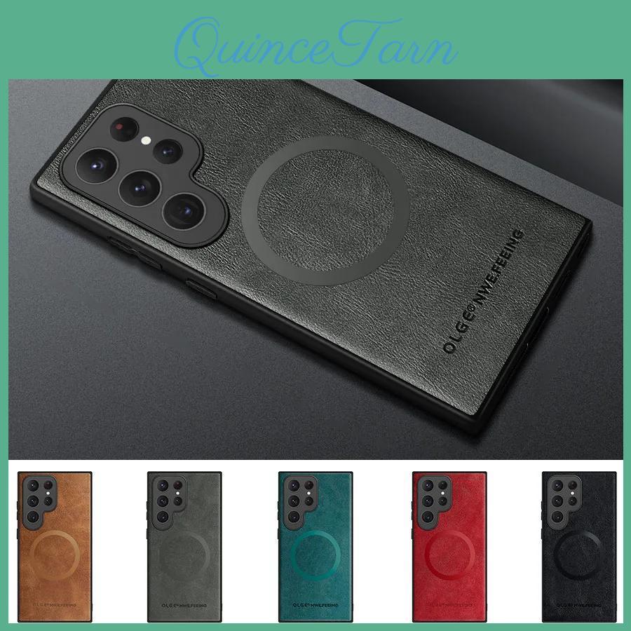 For Case S24 Samsung Galaxy Ultra Case Leather Phone Cover For Samsung Galaxy S25 S22 S20 Plus Luxury Case S23 S21 Fe 5g Cover